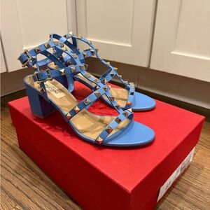 Valentino Garavani Blue Studded Sandals